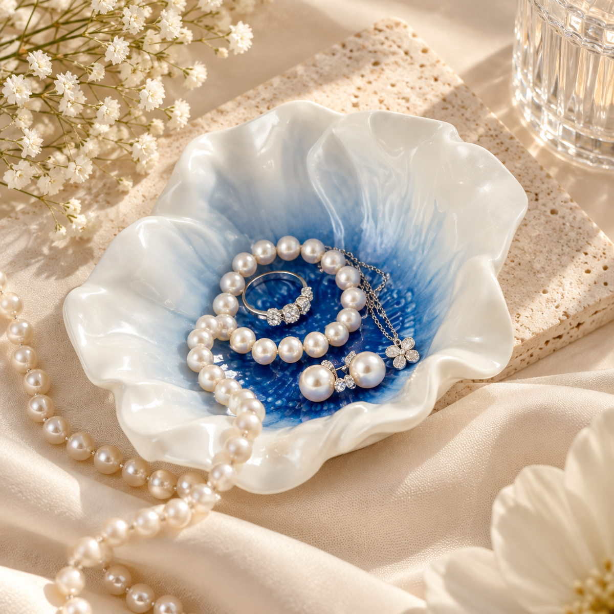 Porcelain Jewelry Storage Display Dish