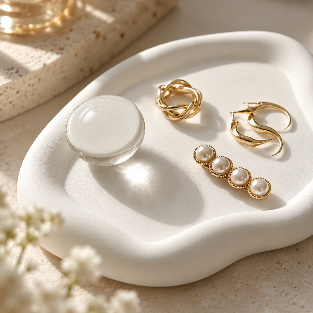 Irregular Gypsum Jewelry Display Tray