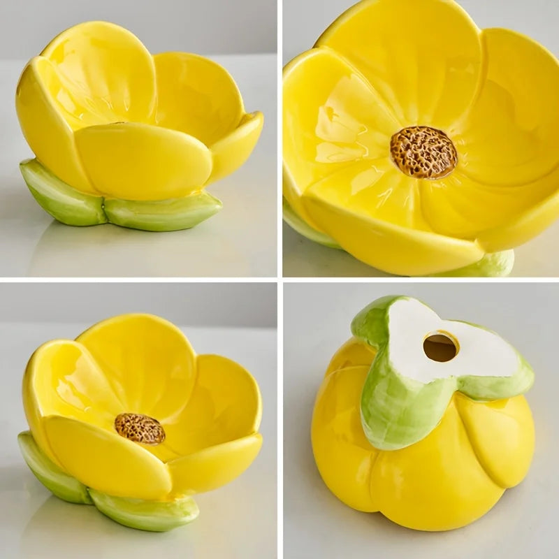 Pink Tulip Ceramic Jewelry Tray
