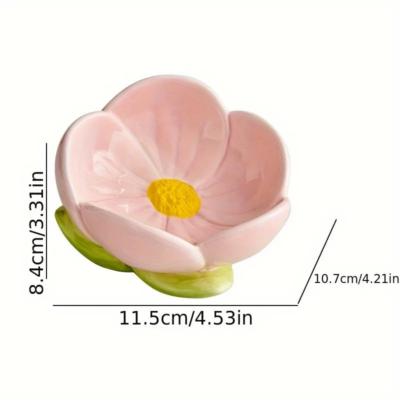 Pink Tulip Ceramic Jewelry Tray