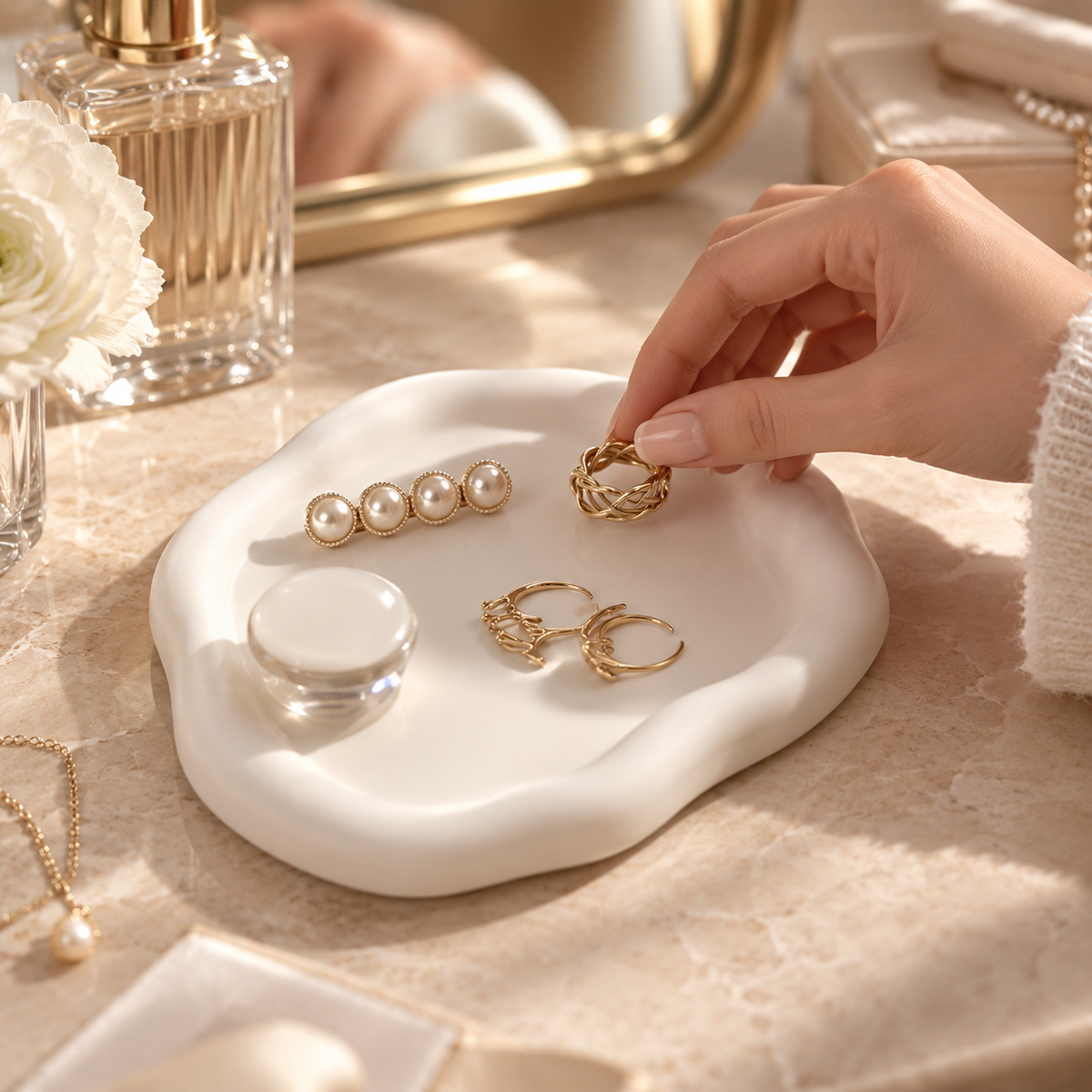 Irregular Gypsum Jewelry Display Tray
