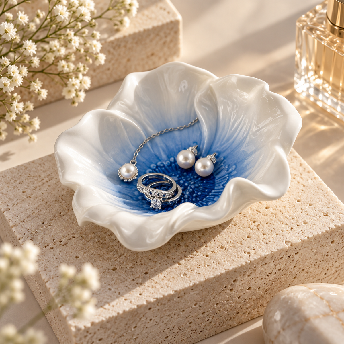 Porcelain Jewelry Storage Display Dish
